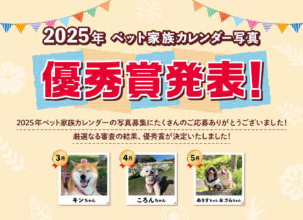 2025年ペット家族カレンダー写真優秀賞発表（3月～5月）！